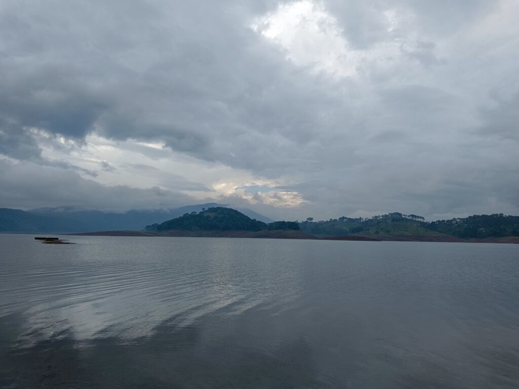 the view of the umiam lake from the bridge