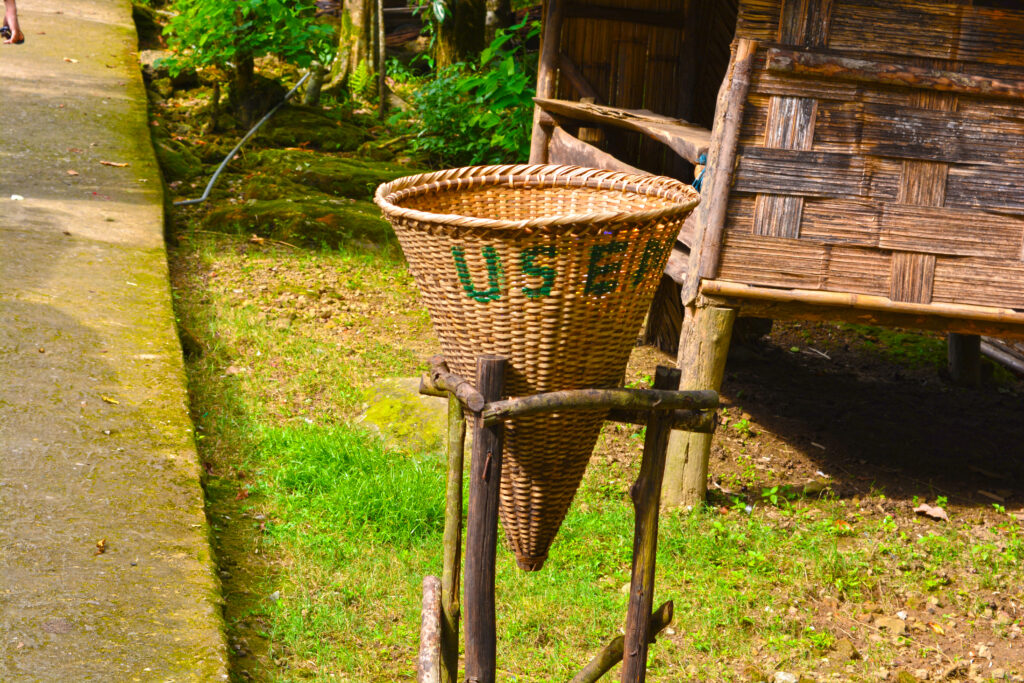 dustbin made of bamboo